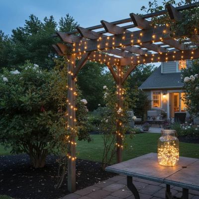 Premium Solar Firefly String Lights – Silver Wire, Remote