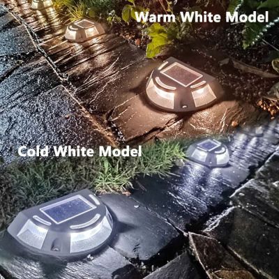 Solar Driveway Lights in Aluminium - Pack of 4