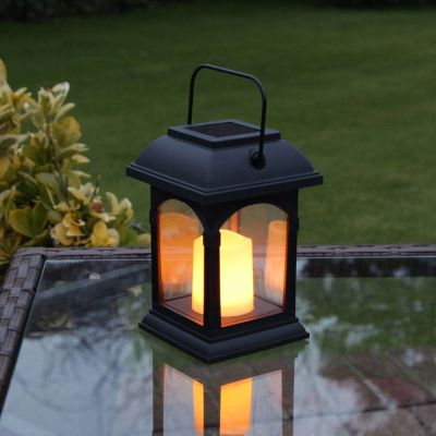 Black Solar Candle Lantern