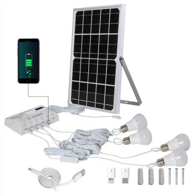 Hub 6000 Solar Lighting Kit – four LED lamps with solar panel for shed and garage
