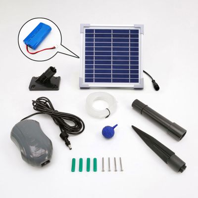 Solar Oxygenator Air Pump with Battery Backup Showing New 2025 Model with MPPT technology
