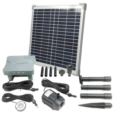 Solar Pond Pump Sunspray SE 800 Battery Backup Showing the full kit