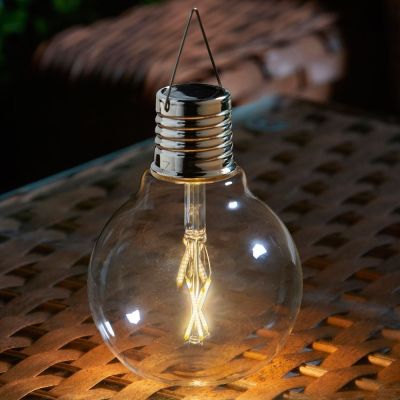 Eureka! Vintage Solar Light Bulb on table at night