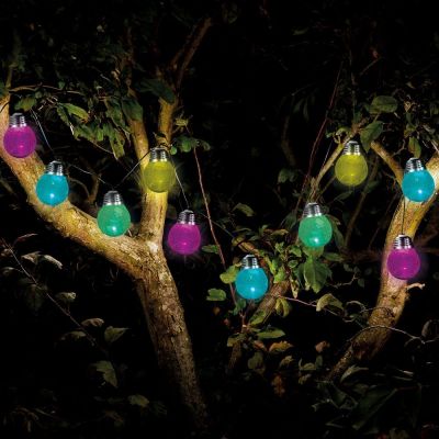 Hanging Solar Globe Lights in tree
