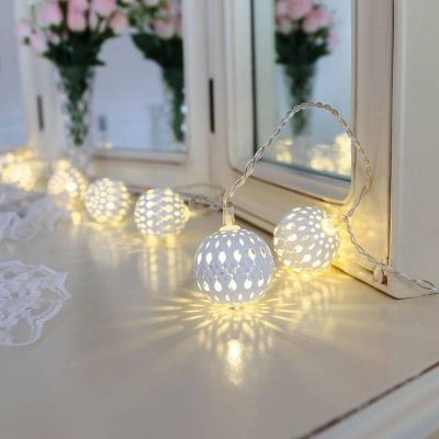 Moroccan Battery Ball Fairy Lights, 10 Warm White LEDs