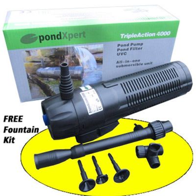 pond filter all in one triple action 4000 with fountain tips