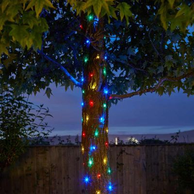 Solar Firefly Lights 100 Multi Colour in garden tree