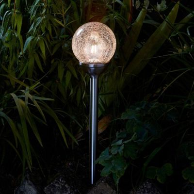 Crystal Globe Solar Stake Lights - Retro Filament in Garden