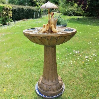 Solar Duck Water Feature in garden