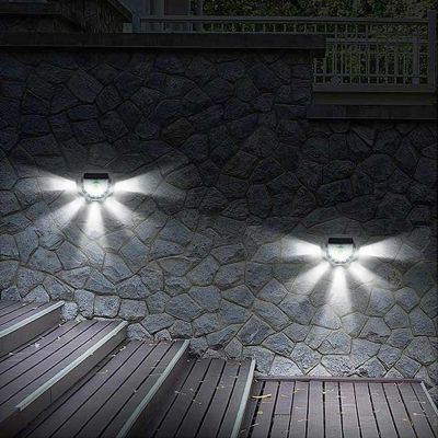 Solar Powered Stair Wall Fence Lights lighting steps at night