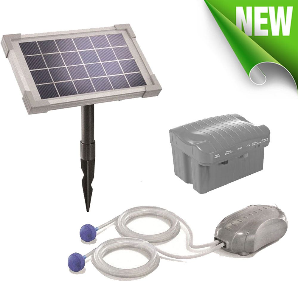 Solar Pond Air Pump Dual Stone | DualAir ® With Battery Backup