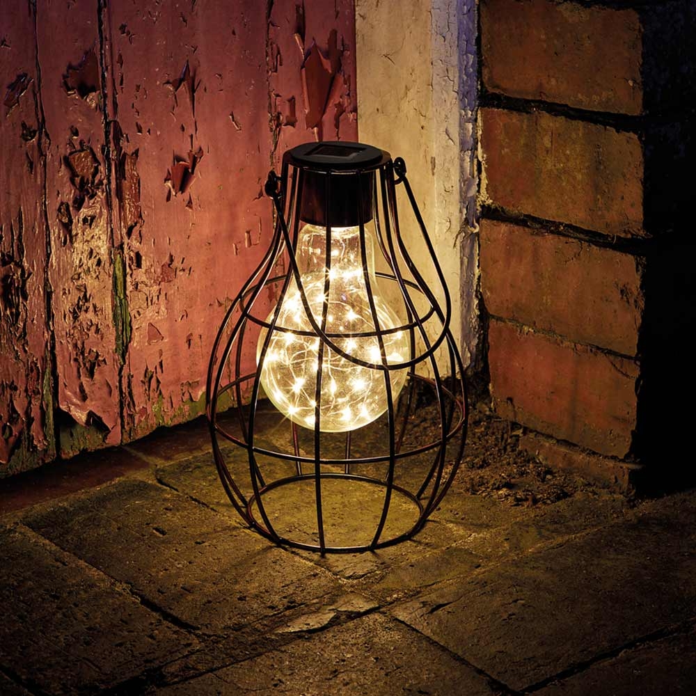 Eureka Firefly Lantern - Large showing light on at night