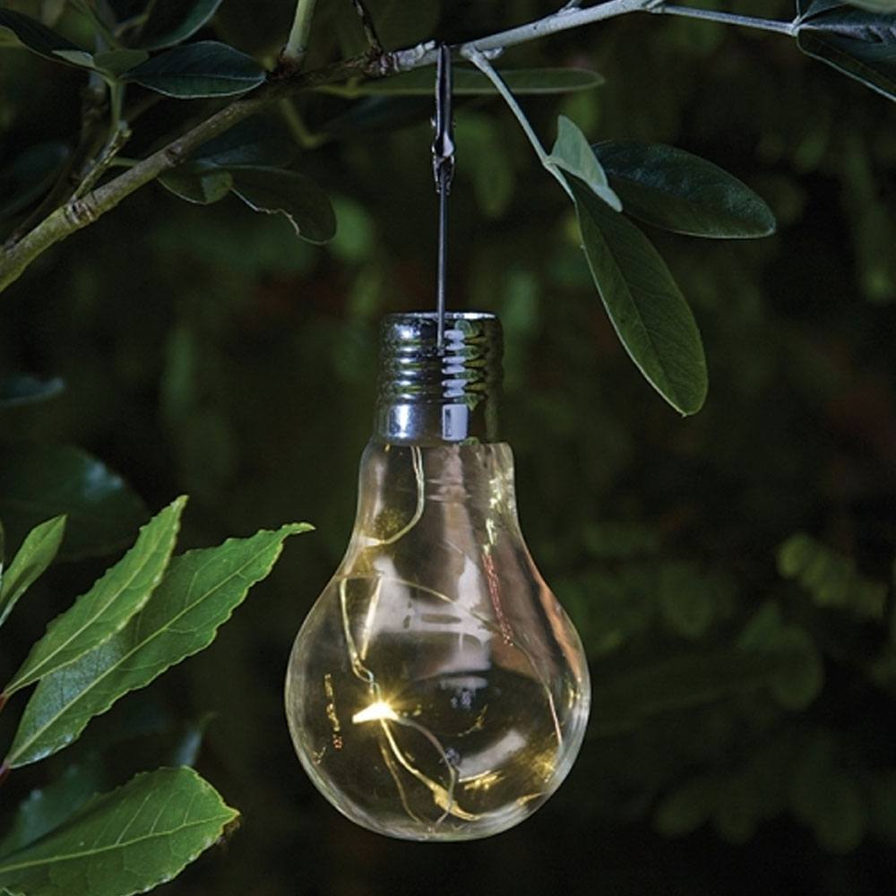Eureka! Neo Solar Light Bulb hanging in tree at night