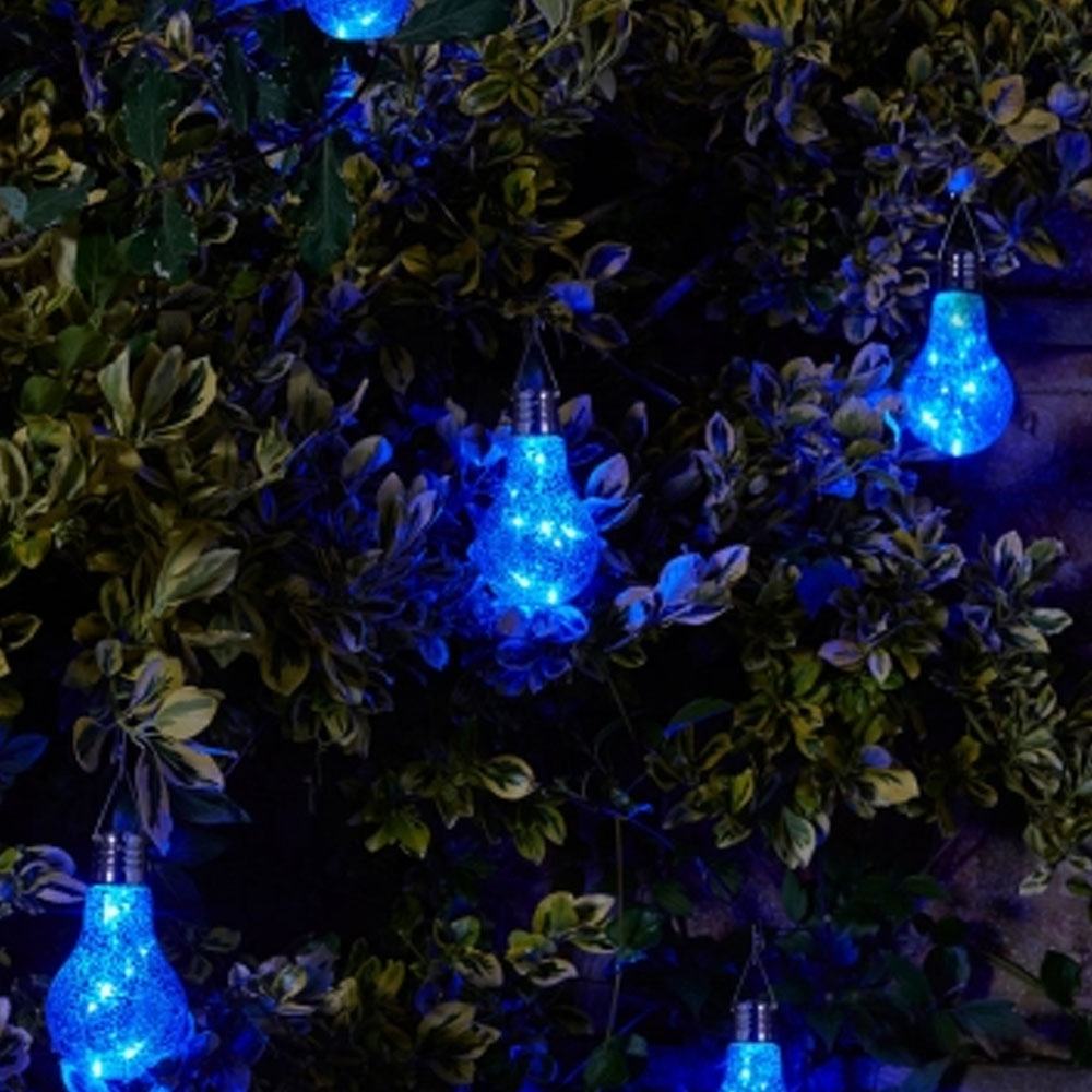 Eureka! Neo Stellar Solar LightBulb - Blue at night in tree