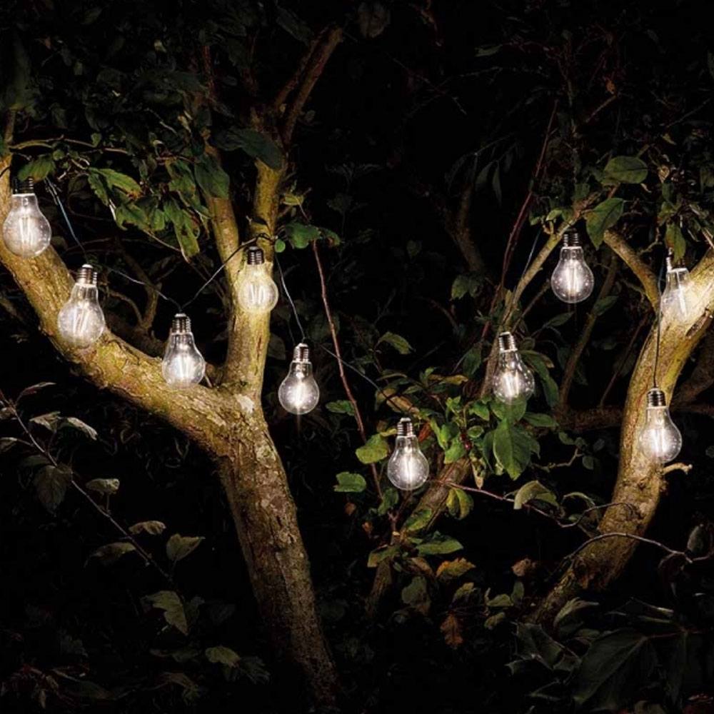 Eureka Solar Powered Retro Light Bulb String in tree