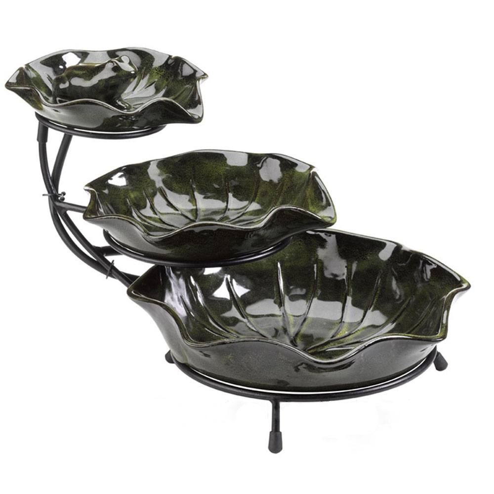 Frog Lilypad Cascade Ceramic Outdoor Water Feature Fountain