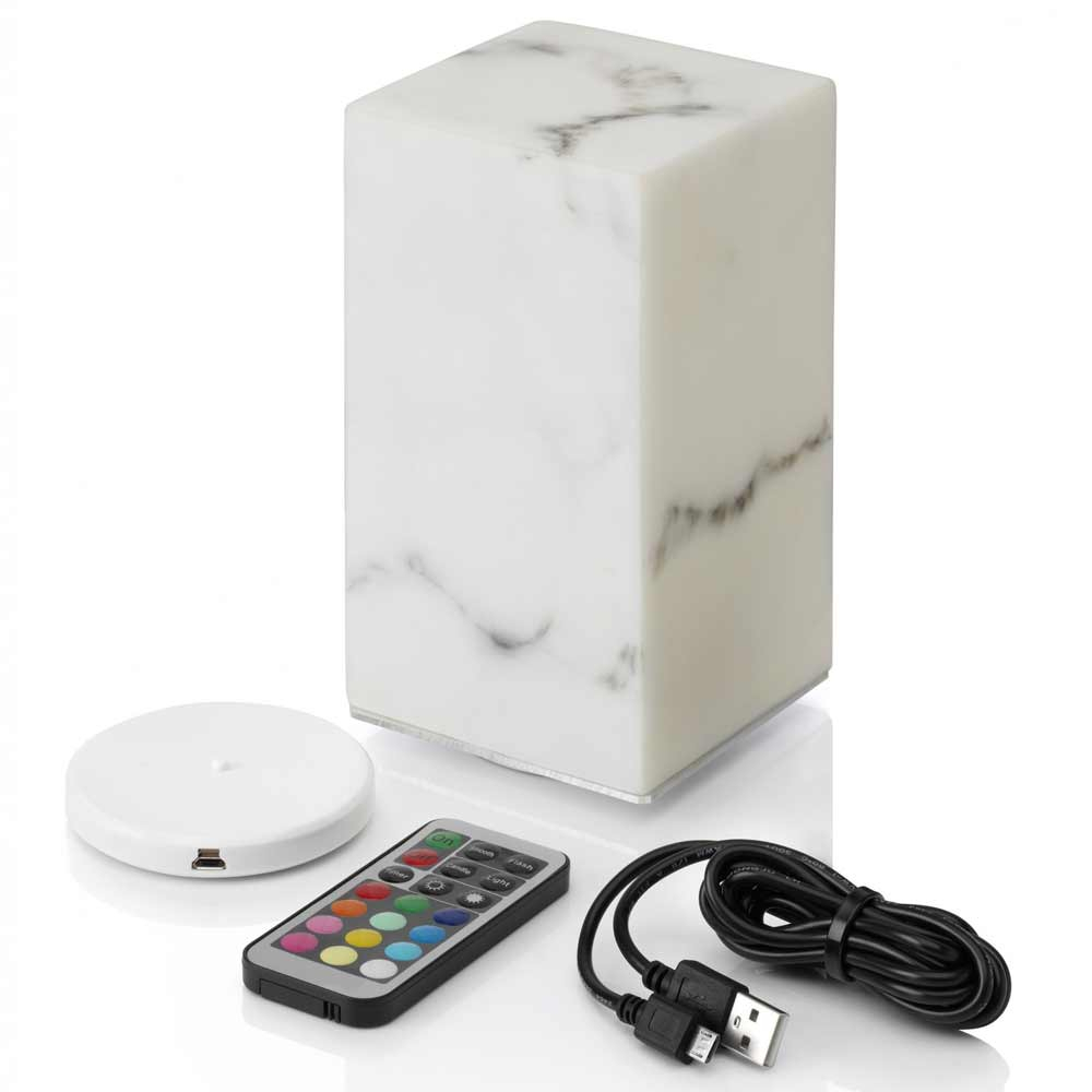 Marble Battery Operated Lamp showing remote controller