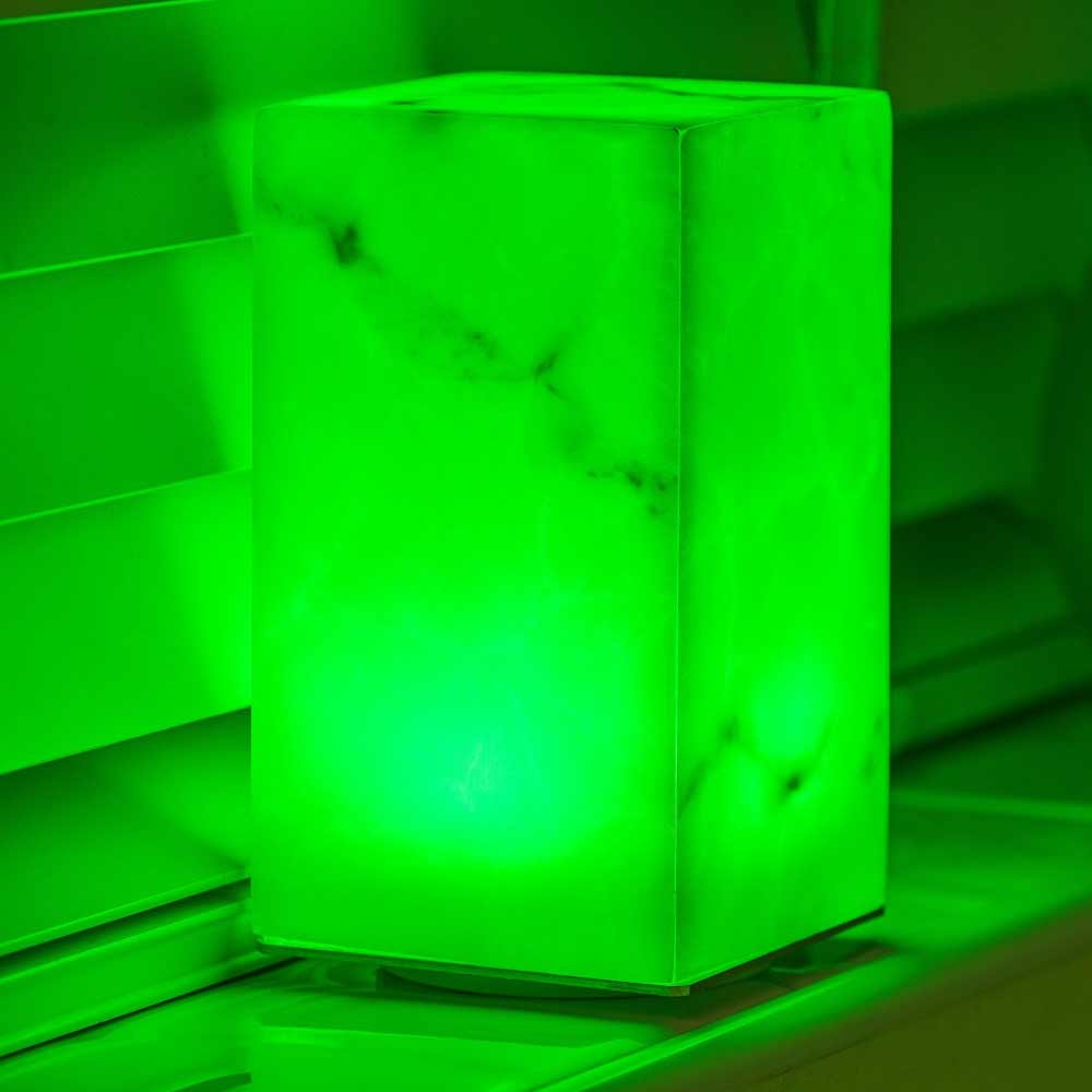 Marble Battery Operated Lamp showing green Colour