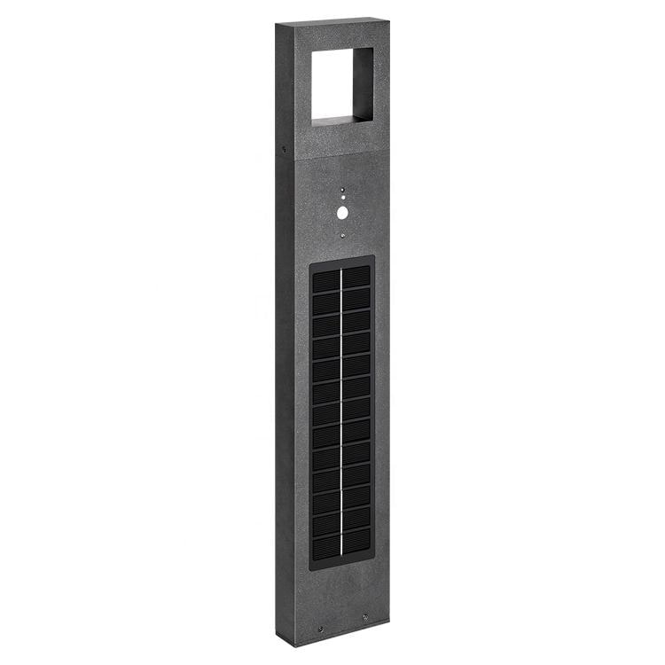 Marlow 155 Lumen Rectangular Solar Bollard Light – PIR, 80cm