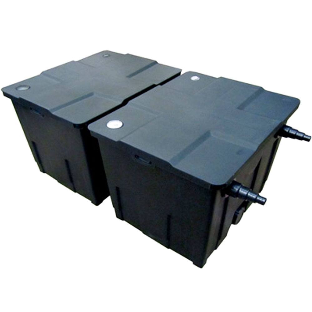 MultiChamber 18000 Pond Filter Box with lid close showing outlets