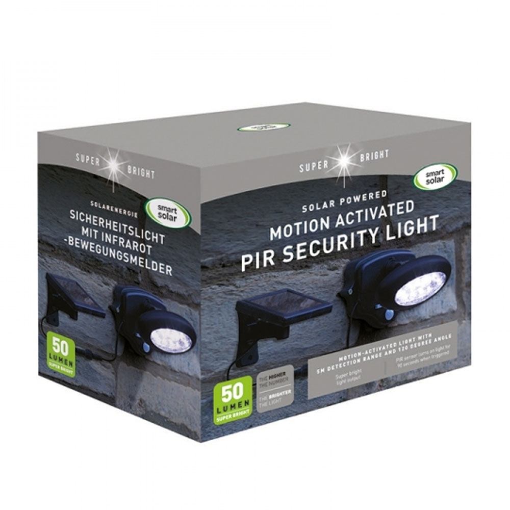 Solar Powered Wall Lights with PIR, boxed