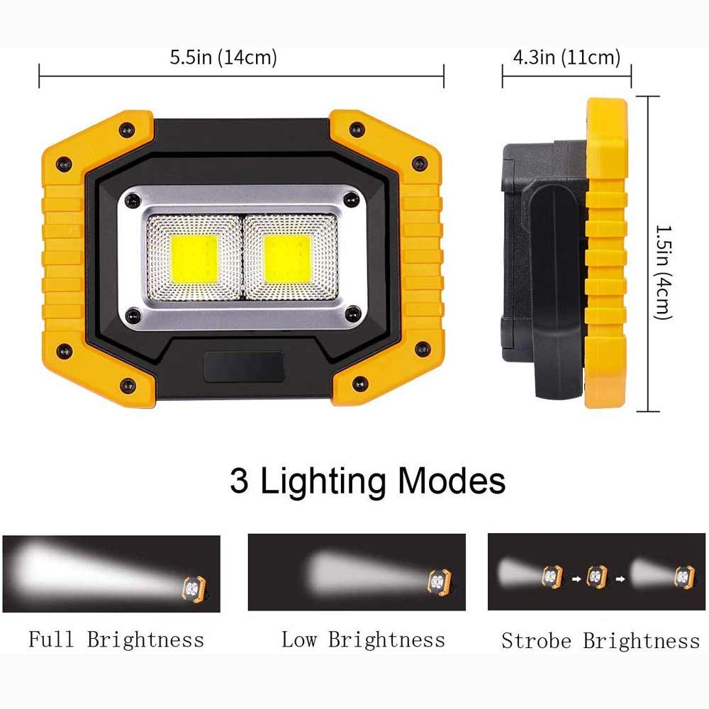 Portable Floodlights showing dimensions