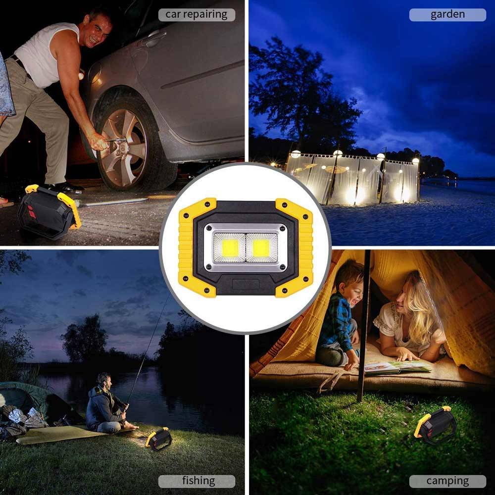 Portable Floodlights showing various lighting applications outdoors