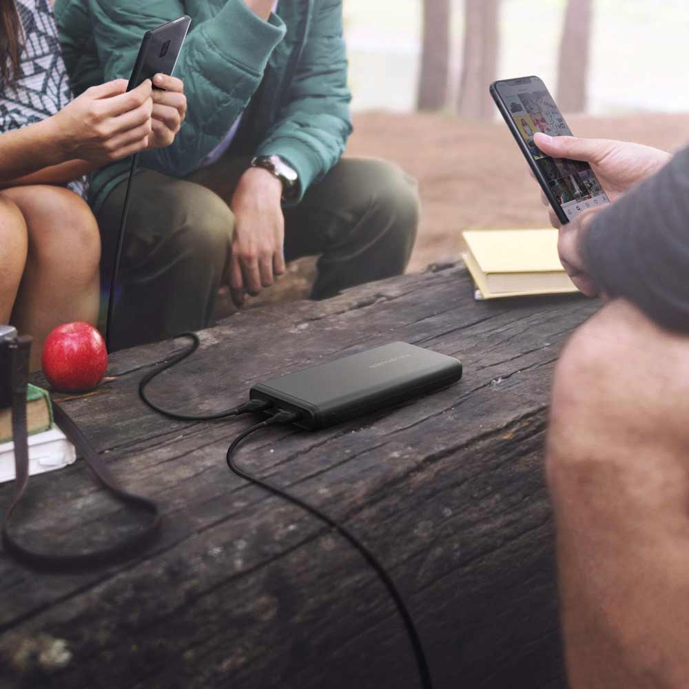 Portable Power Bank 20000 mAh in use outside