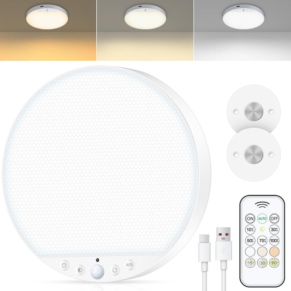 Powerbee Battery Operated Ceiling Light with Motion Sensor