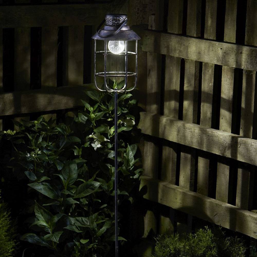 Scirocco Solar Powered Lantern with Stake - night time