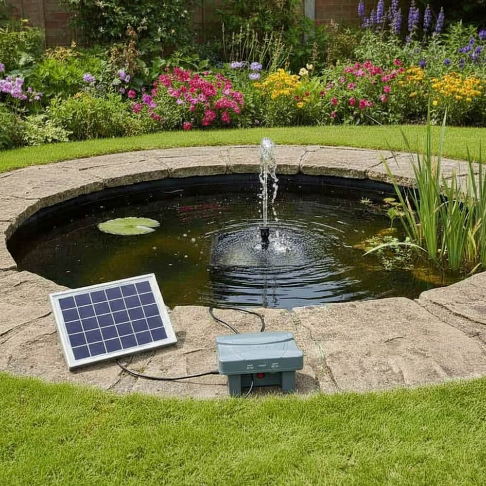1400 LPH Solar Pond Filter Kit – 40W MPPT Battery, 20L Filter Bucket