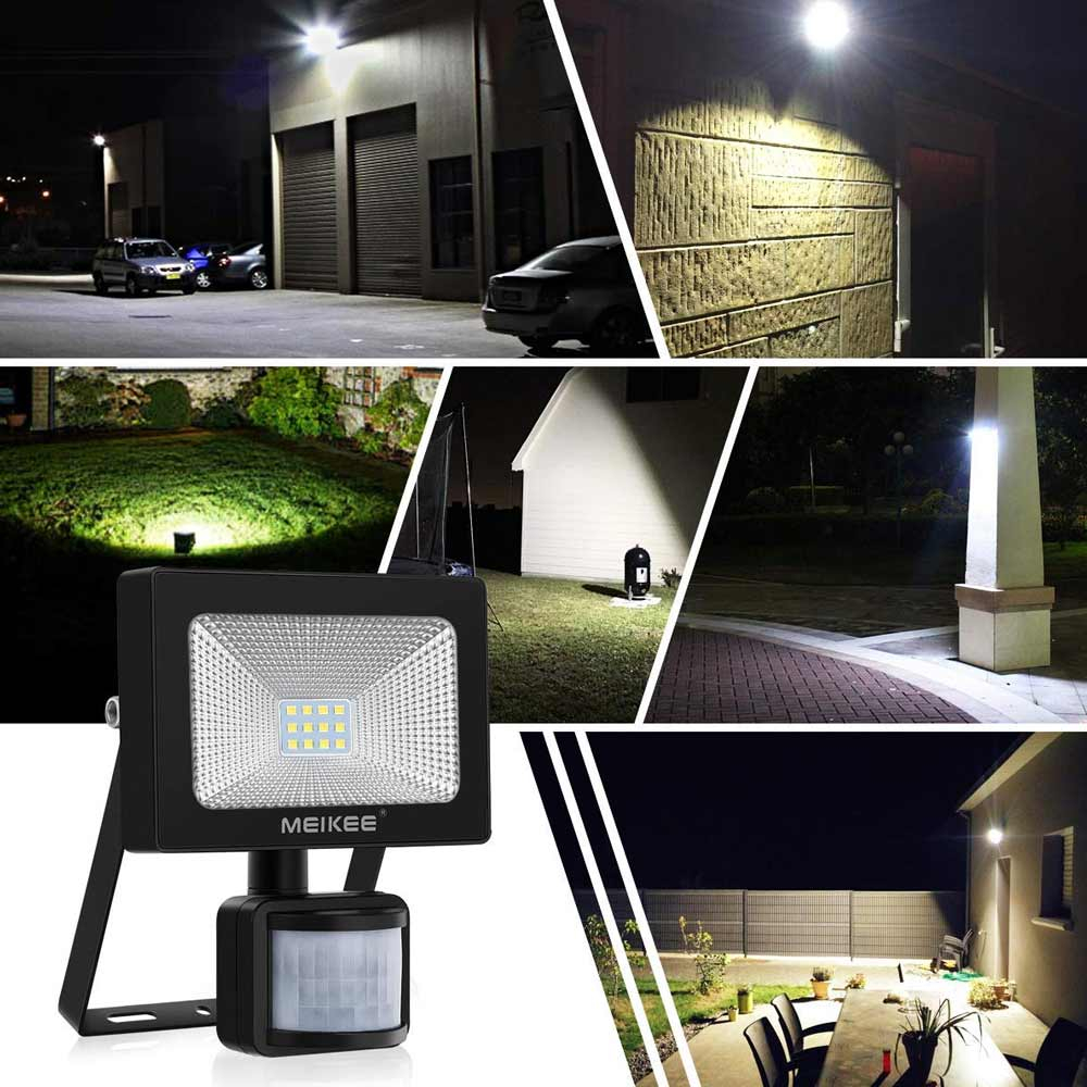 Security Lights 10W showing light in various locations