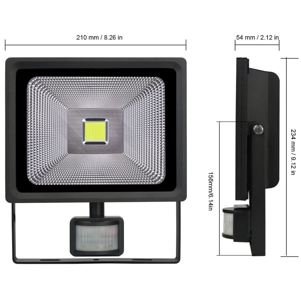 Led Security Light 30W Front & side view