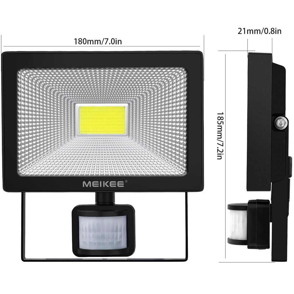 Led Security Light 50W Front & side view