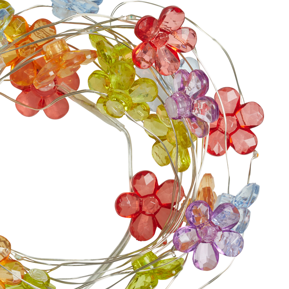 Smart Solar 30 Flower Firefly String Lights close up of  the string