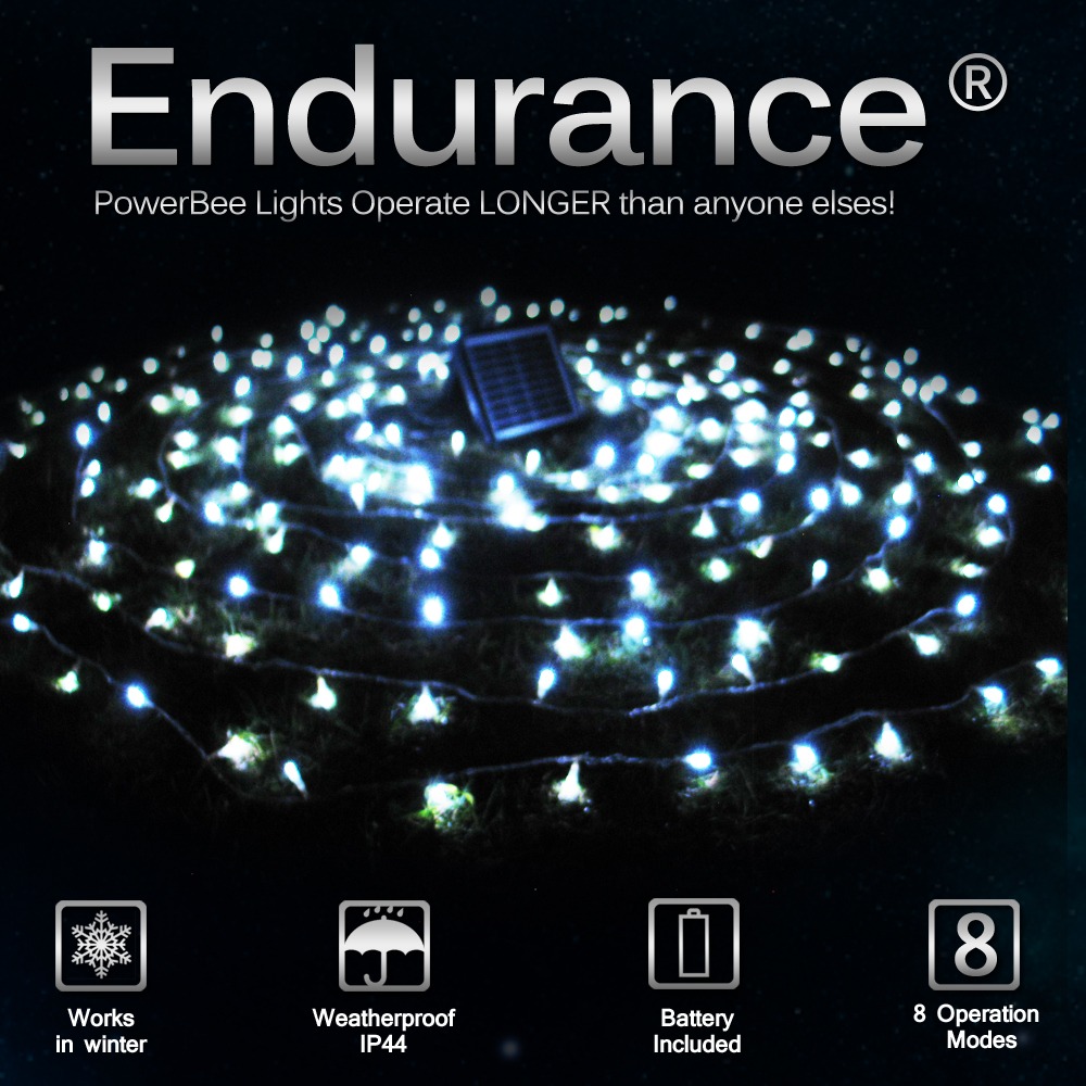 Solar String Lights 200 White PowerBee Endurance ®