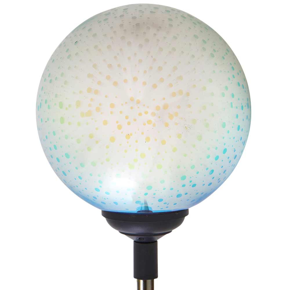 Solar 3D Cosmos Stake Light close up of 3D Globe