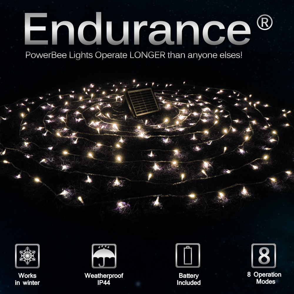Solar Fairy Lights 240 Warm White PowerBee Endurance ®