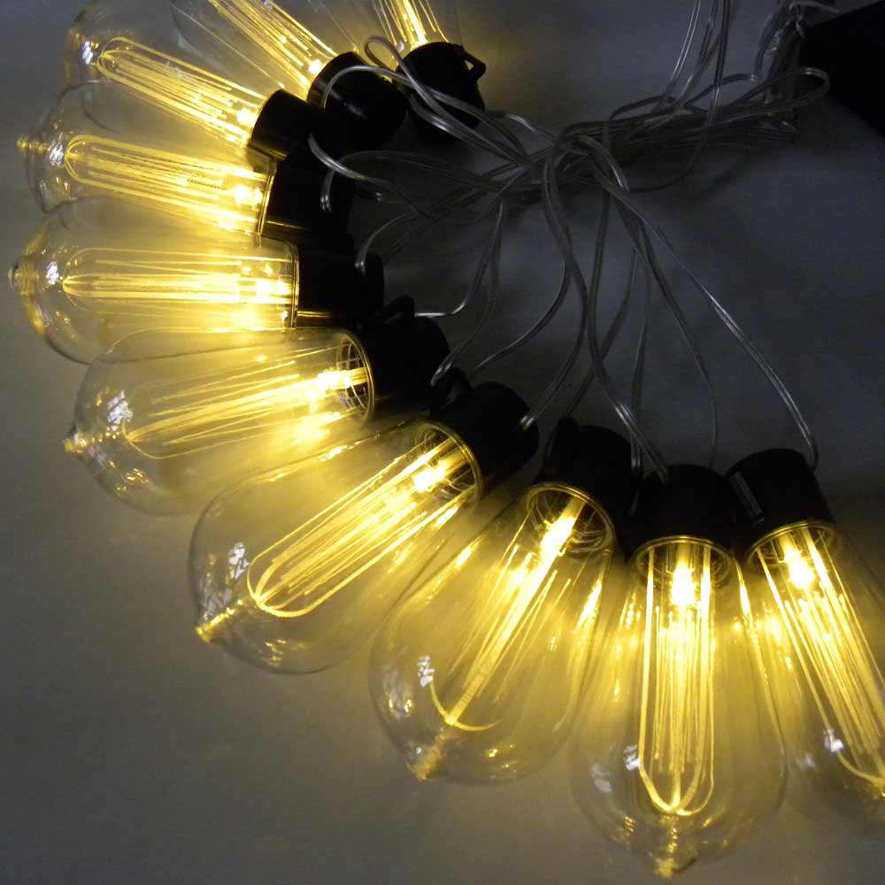 Solar Festoon Lights Filament Style Bulbs