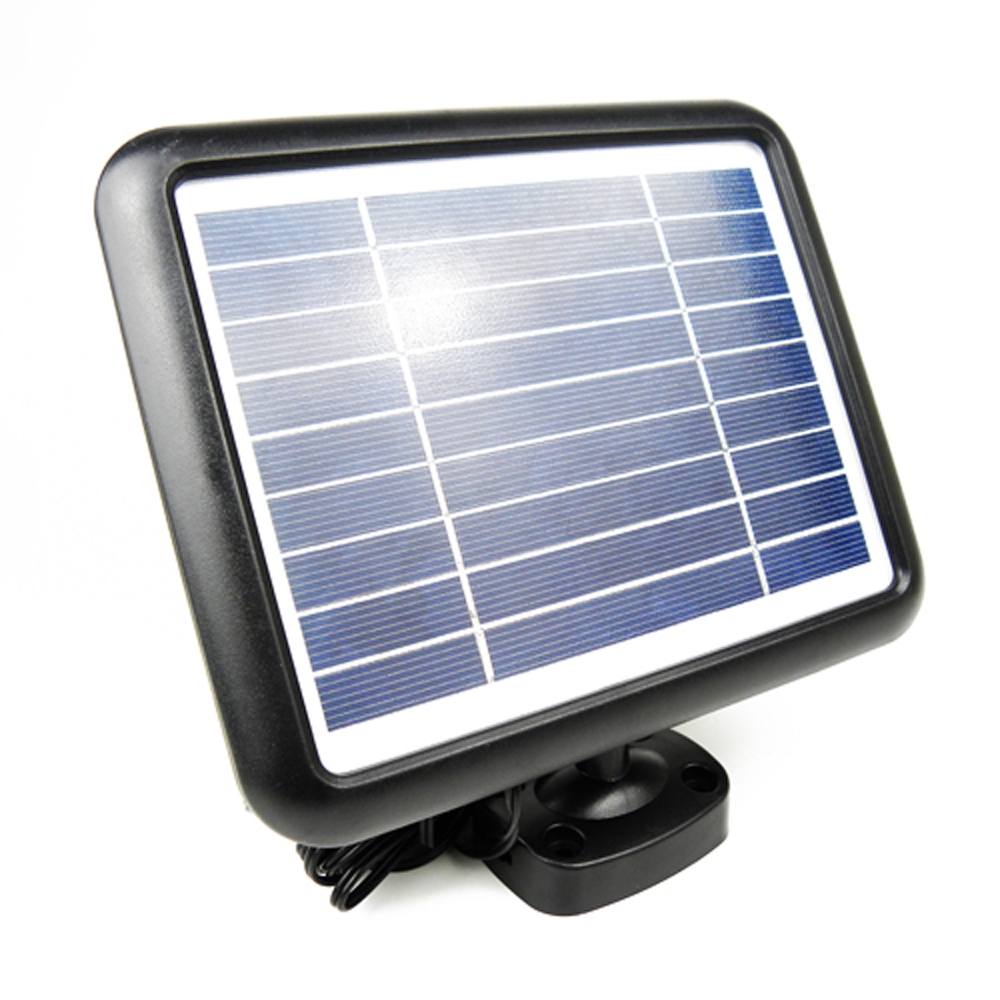 Solar Powered Shed Light with Remote Control & Timer showing solar panel