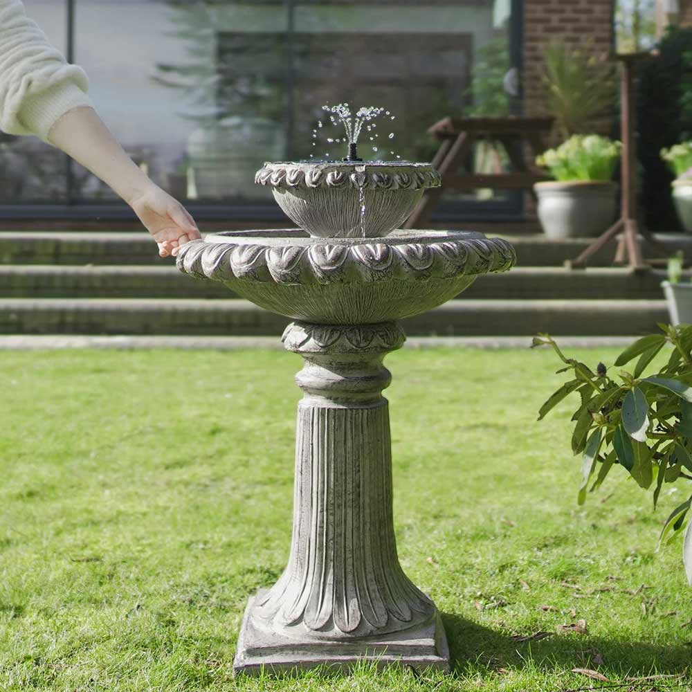 Solar Powered Victoriana 2 Tiered LED Water Feature