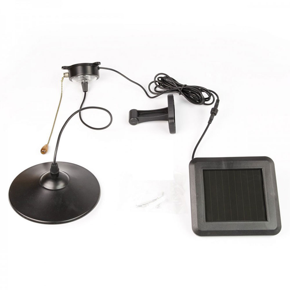 Solar Powered Shed Light with Pull Cord and Remote Control full kit