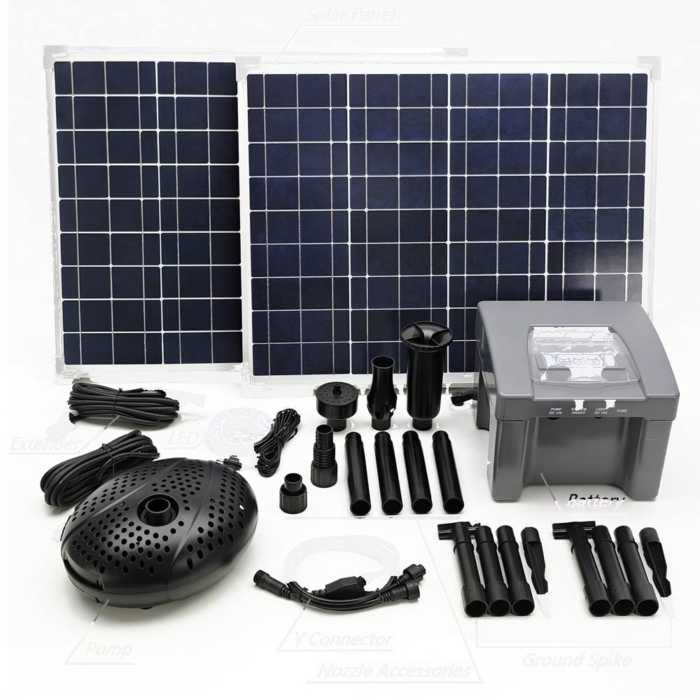 100W Solar Pond Pump – 3950 LPH with Battery Backup Option