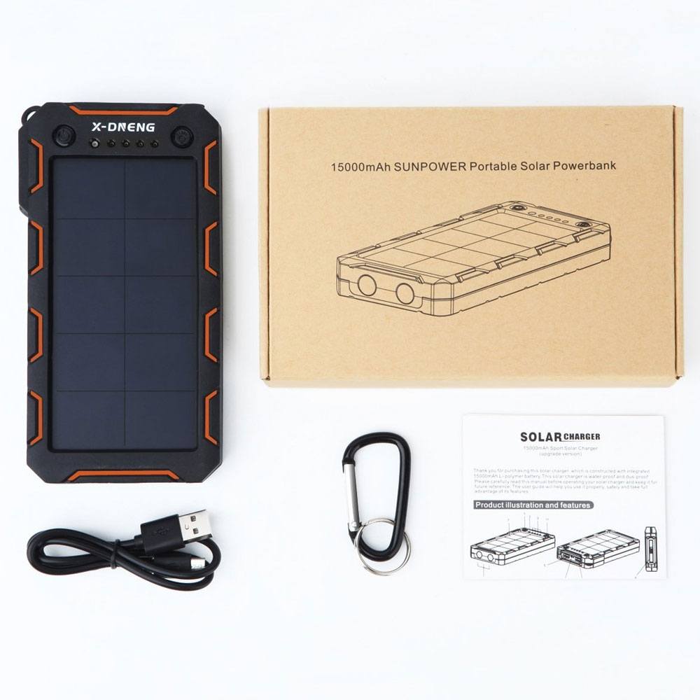 Solar Power Bank ShockProof full kit