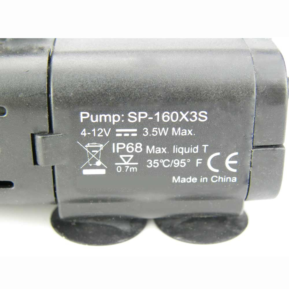 SP-160X3S Spare Pump For Cascade Water Features showing specifications