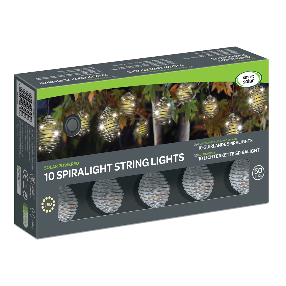 SpiraLight 10 Silver Solar String Lights box