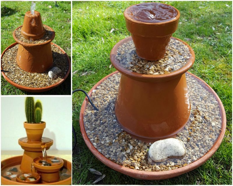 How To Make A Solar Water Cascade With Pots - Easy Diy Solar Water Feature