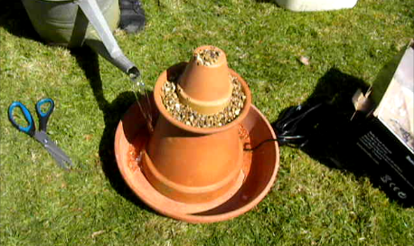Solar Water Cascade With Pots