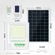 2000-Lumen Solar Security Floodlight with Dual PIR Detection Showing the dimensions of the product