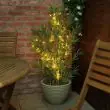 Outdoor battery fairy lights, Silver Wire Micro, 50 White LEDs : close up of string
